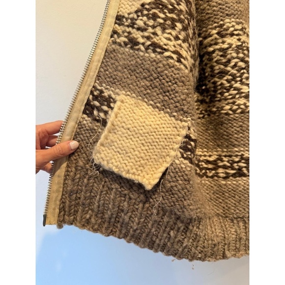 Vintage ‘60s Cowichan Native American Indian Sweater Jacket Snowflake Chunky M L - Picture 6 of 8